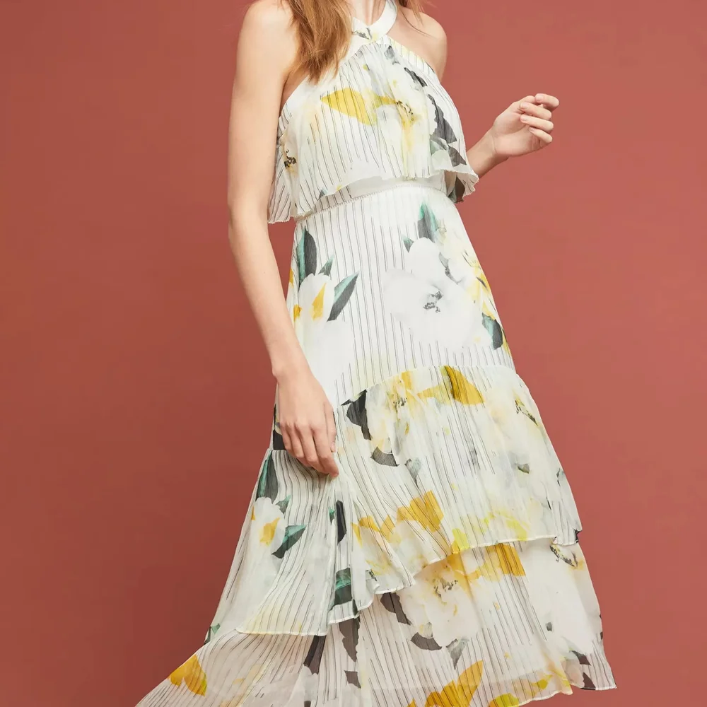 Anthropologie Floral Midi Dress Size 2 - Picture 4 of 12
